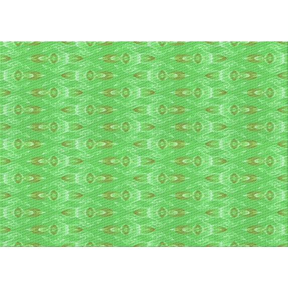 Ahgly Company Machine Washable Indoor Rectangle Transitional Emerald Green Area Rugs, 5' x 8'