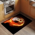 thumbnail image 3 of Billiards Bathroom Rug Washable 2x3 Entryway Rug Non Slip Modern Buruning Flame Sport Black Background Front Door Mat Low Pile Indoor Doormat Throw Floor Carpet for Kitchen Bedroom Entrance, 3 of 8