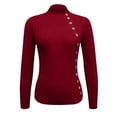 thumbnail image 4 of Fgnfyis Women's Autumn Winter Warm Half Turtleneck Button down Pullover Sweater Top Casual Comfortable Soft Knitwear Red XL, 4 of 5