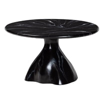 bali & pari Aponi Marbled Resin Coffee Table Sculptural Center Table Black