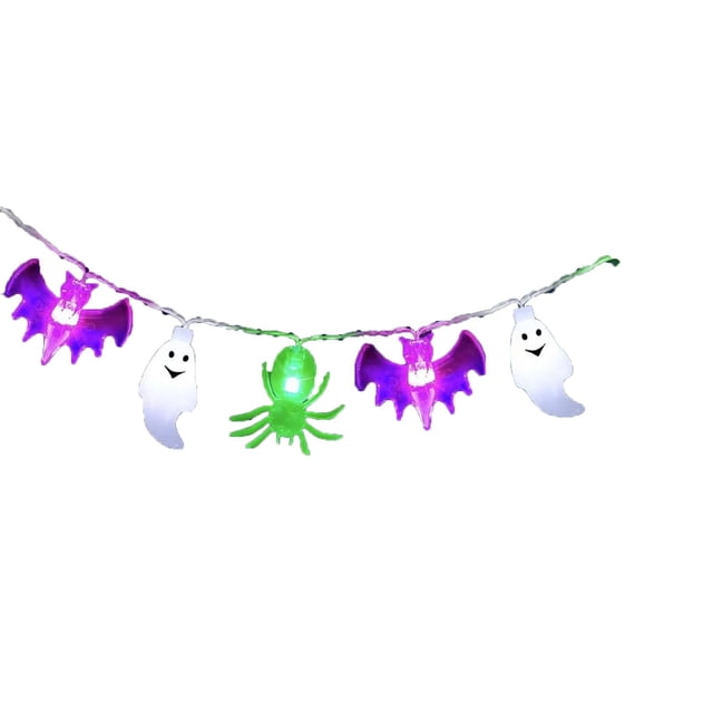 EDFBUYKRS Lights LED 3D Pumpkin Bat Battery Operated String Lights With Timer Fairy Light For Window Indoor Outdoor Party Decorations