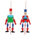 thumbnail image 1 of FRCOLOR Wood Puppet 2Pcs Wooden King Puppet Handmade Figure Craft Chic Doll Decoration Random Color,7.48"X1.77"X0.39", 1 of 4