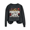 thumbnail image 3 of Valentines Sweatshirts for Women Fleece Crewneck Pullover Tops Long Sleeve Love Heart Shirts Warm Casual Hoodies Fashion Trendy Tees Graphic Lover Gift Holiday Outfits for Women, 3 of 5