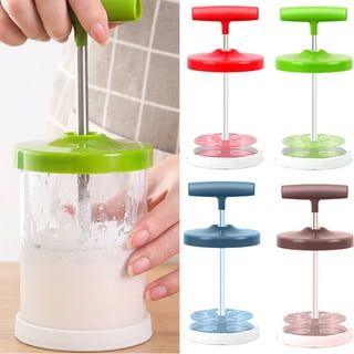 Tohuu Milk Creamer Frother Stainless Steel Manual Milk Frother Cappuccino  Latte Coffee Foam Pitcher with Handle Lid Double Layer Filter Screen