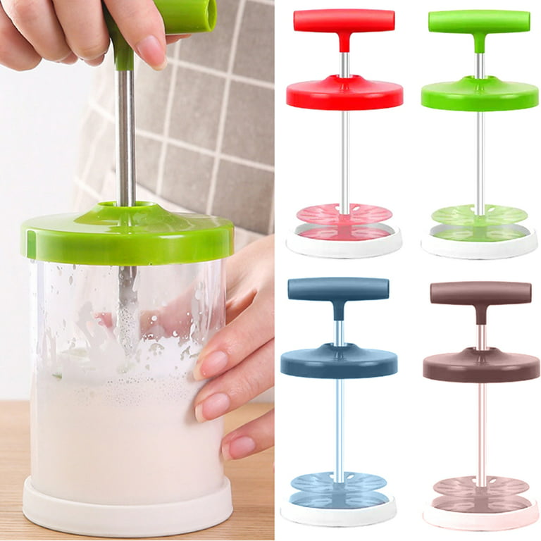 Cheers.US Manual Milk Creamer Hand Pump Plastic Frother with Press
