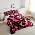 thumbnail image 3 of Manfei Cartoon Bowtie Bow Queen Comforter Set,Cowhide Bedding Sets,Brown Pink Bedding Comforter Set For Boys Girls,Ultra Soft Bedroom Decor Reversible,3-Piece, 3 of 6