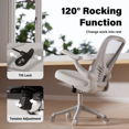 thumbnail image 7 of HomeZeer Mesh Office Chair, 300LBS Middle Back Ergomomic Office Chair with 3D Armrests, Computer Desk Chair with Adjustable Lumbar Support, Wide Seat Swivel Home Office Chair, WHite, 7 of 7