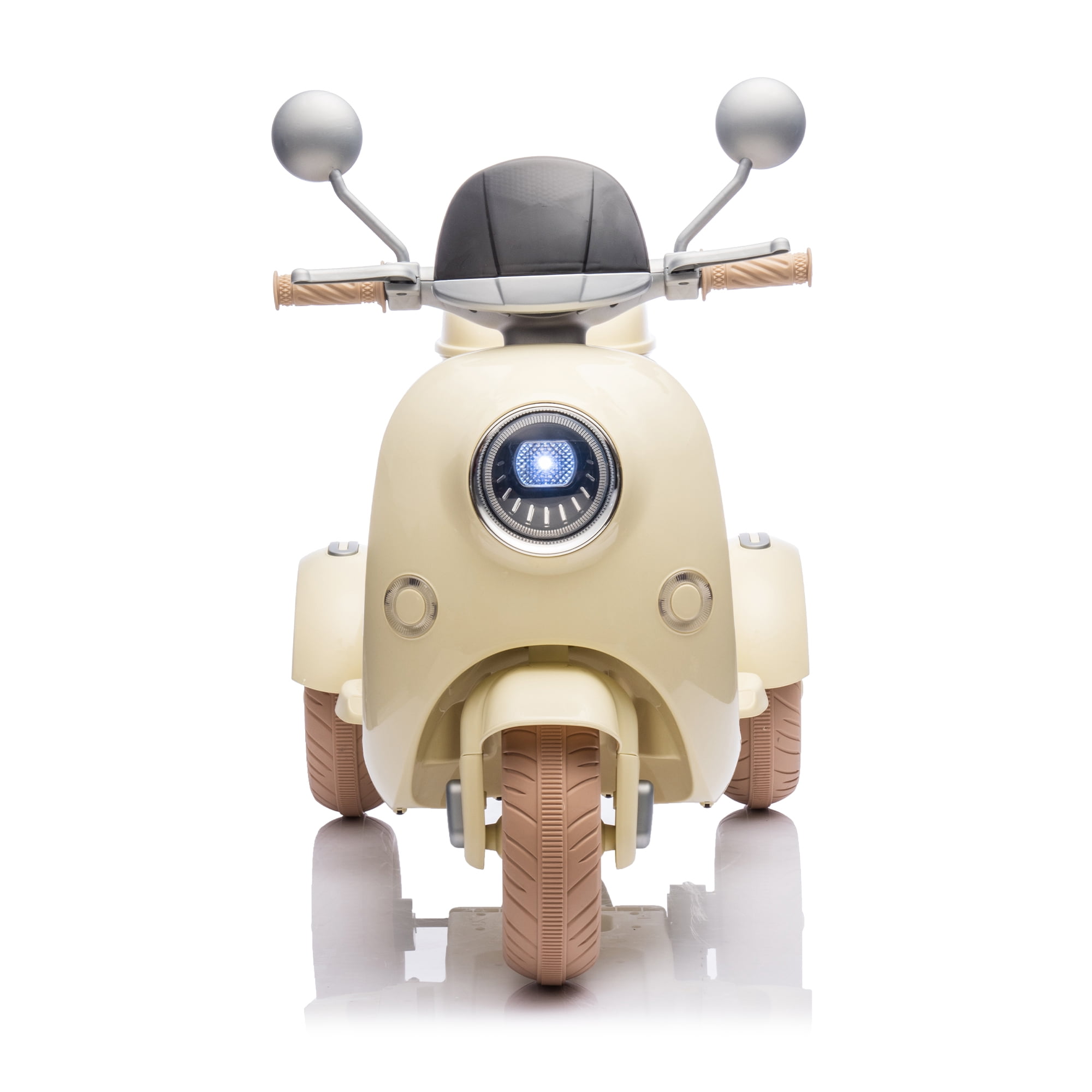 Ambifirner 12V Two-seater Ride On Level Up Electric Motorcycle,2wd,Three-wheel Toy w/Music,Bluetooth,USB,Portable Storage Hooks&Oversized Trunk,LED Headlight
