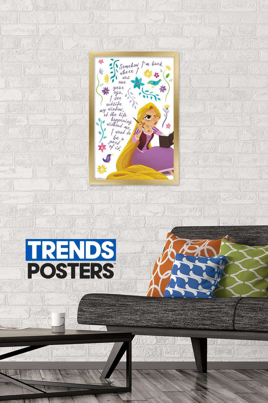 Disney Tangled - Thoughts Wall Poster, 14.725" x 22.375", Framed