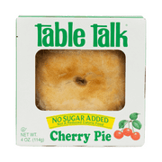Table Talk Pies, No Sugar Added Baked Cherry Pie, 4 oz (114g), Contains Wheat, Cardboard Box