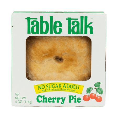 Table Talk Pies, No Sugar Added Baked Cherry Pie, 4 oz (114g), Contains Wheat, Cardboard Box