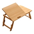 thumbnail image 1 of Lipstore Foldable Table Laptop Lap Desk Rectangle Bamboo Portable Stand Adjustable Angle for Camping Balconies Computer Outdoor Picnic Light Brown Medium, 1 of 8