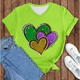 thumbnail image 2 of Outfmvch Mardi Gras Sequin Top Women's Mardi Gras Short Sleeve Top Mardi Gras Shirt for Women Beach T Shirts for Women Cropped Tees for Women Workout Tops for Women Womens Loose Tshirt Green 2 4xl, 2 of 5