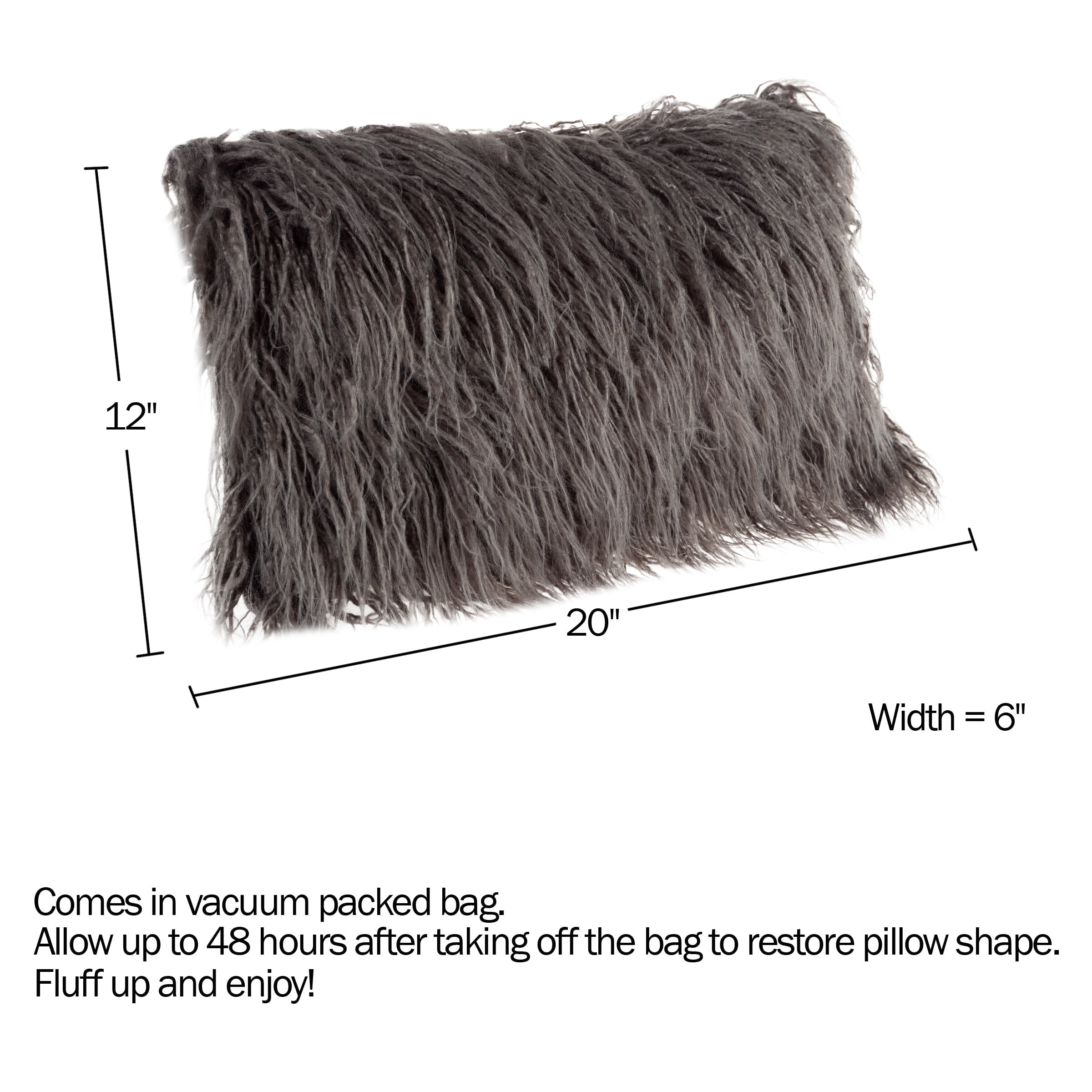 Mongolian faux fur lumbar sales pillow