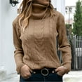 thumbnail image 2 of Daznico Womens Turtleneck Long Sleeve Knit Sweaters,Size L, 2 of 6