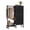 Black, variant on EDX 47.2" H Dresser for Bedroom with Hanging Rack, 6 Drawers Dresser with LED Lights & Charging Station, Fabric Dressers & Chest of Drawers with Rack, Wooden Top, Grid Panel,Rustic Brown