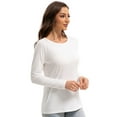 thumbnail image 3 of Womens Long Sleeve Round Neck Shirts Casual Basic Tops Tee Shirts Fall Winter Tops, 3 of 6