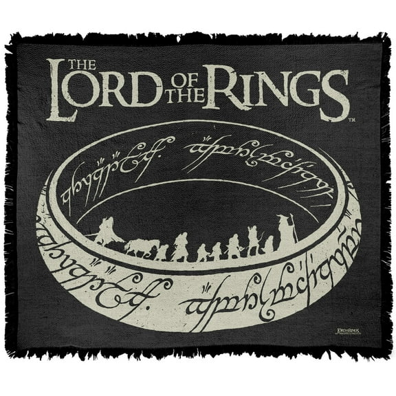 The Lord of The Rings Blanket, 50'x60' The Journey Woven Tapestry Cotton Blend Fringed Throw Blanket