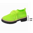 thumbnail image 5 of Knit Oxford Shoes for Women Lace up Breathable Mesh Solid Color Classic Lug Sole Low Heel Elastic Slip on Dress Shoes Light Green Size 6, 5 of 8