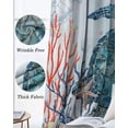 thumbnail image 6 of Coastal Turtle Blackout Curtains 45 Inches Long, Kitchen Black Out Window Treatments, Nautical Ocean Coral Jellyfish Seashells Thermal Insulated Lined Drapes for Small Window with Grommet 42"x45", 6 of 8