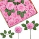 thumbnail image 1 of Flores artificiales InnoGear, 100 unidades, rosas de espuma rosa, para bricolaje, 1 of 7