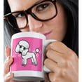 thumbnail image 2 of 3drose, Cute White Poodle Pink Paw Print Background, 11oz Mug, 2 of 6