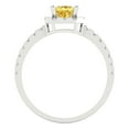 thumbnail image 4 of Clara Pucci 14K White Gold Solid Gold Citrine Halo Anniversary Ring for Women - 0.89 cttw Princess Cut, 4 of 8