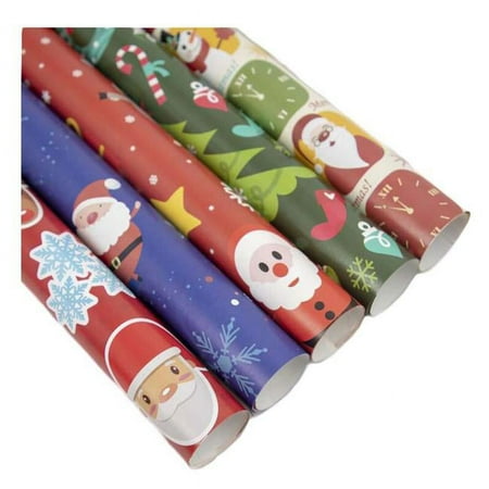 Panda Superstore 29.5 x 20.5 in. Random Pattern Holiday Christmas Santa Gift Wrapping Paper, Multi Color - 10 per Roll