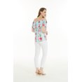 thumbnail image 3 of Women's Hawaiian Off-Shoulder Ruffle Muumuu Top in Pink Turquoise Hibiscus Vine XL, 3 of 5