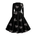 thumbnail image 5 of Long Sleeve Fit And Flare Heart Dress for Women Belted Waist Romantic Heart Print Flowy Skirt Soft Comfortable Fabric Ideal for Valentine s Day Casual Wear, Sizes S-5XL, 5 of 5
