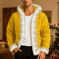 thumbnail image 5 of Santa Coat Men Christmas Sherpa Lined Winter Jackets (Yellow XXXXXL), 5 of 5