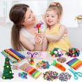 thumbnail image 5 of 2000+ Arts and Crafts Supplies Kit, DIY Making Set for Ages 6-10, Pom Poms, Beads, Feathers, Storage Bag Included, 5 of 6