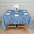 thumbnail image 3 of Blue Paisley Pattern Square Tablecloth,Waterproof Square Table Cover,Wipeable Spillproof Washable Table Cover for Home Kitchen Party Decor 42"X42"(107x107cm), 3 of 6
