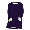 thumbnail image 2 of Womens Clothes Clearance 2023 GaThRRgYP Womens Tops Crewneck Clearance,Women's Large Loose Raglan Top Thickened and Velvet Lamb Wool Warm Underlay, 2 of 6