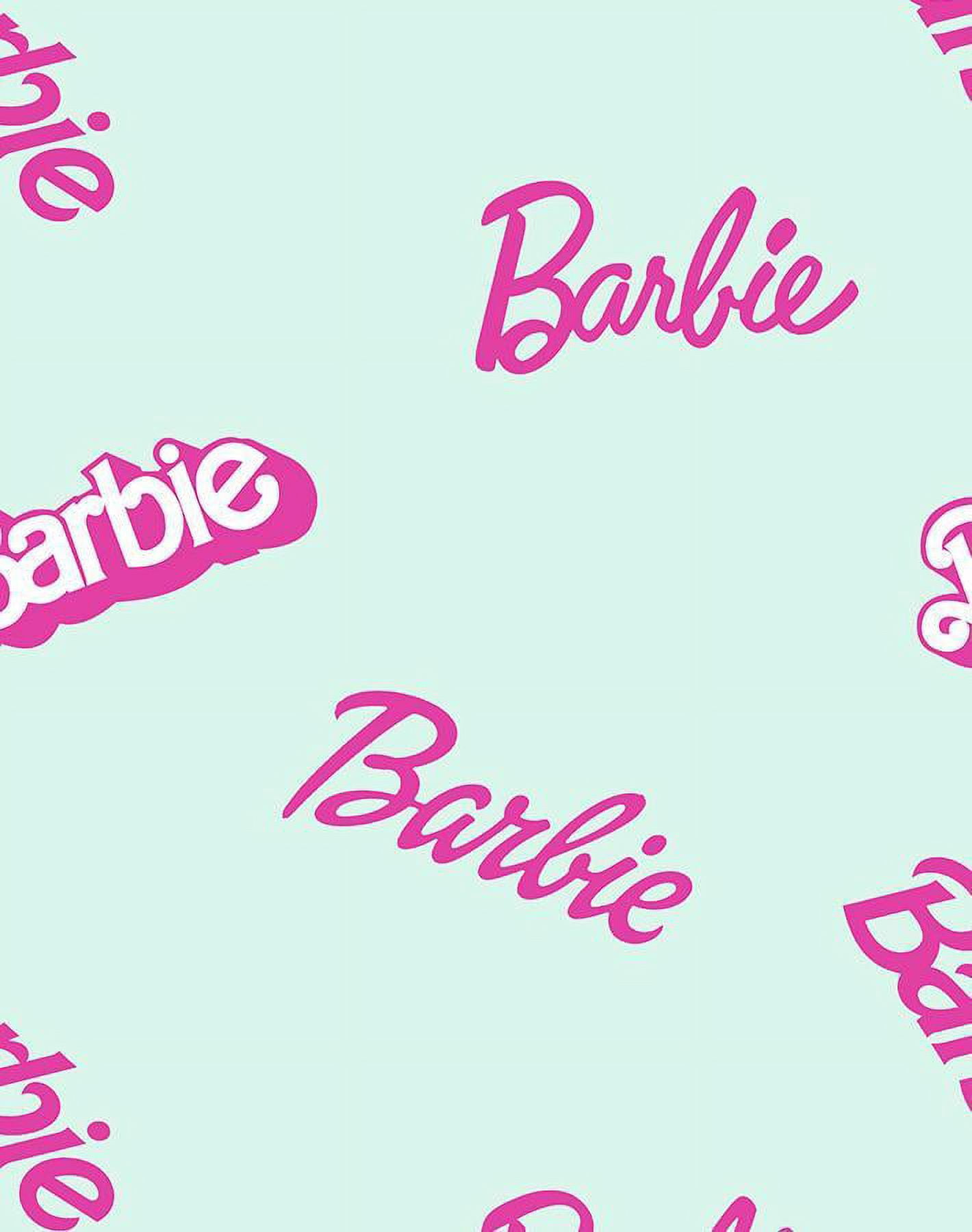 Barbie Logo Mix Removable Vinyl Wallpaper, Robin's Egg