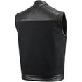 thumbnail image 2 of First Mfg Co - 49/51 - Men's Motorcycle Vest Roll Up Collar - Leather Canvas - Black - 4X Large, 2 of 3