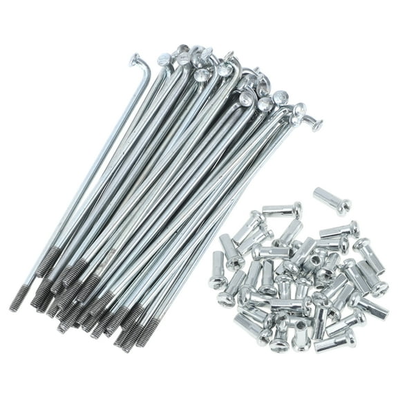 Unique Bargains 36 Set 13G Bicycle Spokes 13G Bike Wheel Spokes Galvanized Carbon Steel Silver Tone-76mm