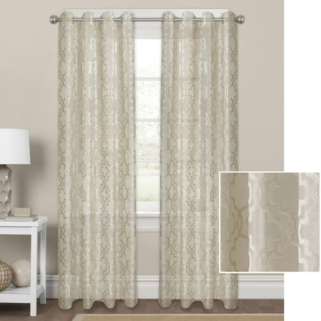 Better Homes & Gardens Sheer Velvet Cross Cut Trellis Curtain (Best Way To Cut Styrofoam Panels)
