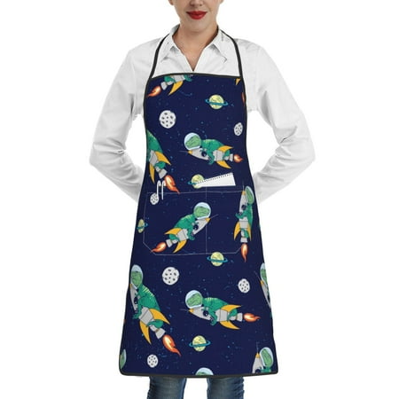 

Sikiie Astronaut Dinosaur Aprons for Kitchen Cooking Aprons Chef Apron for Men Women Chef