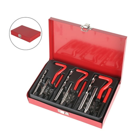 

Htovila 88Pcs Thread Set Kit Helicoil M6 M-8 M-10 Thread Inserts Taps & Drill Bits