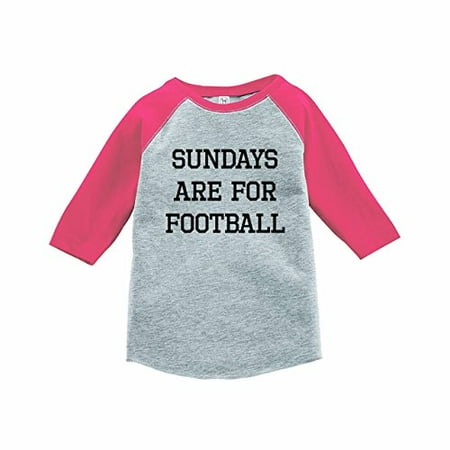 

7 ate 9 Apparel Funny Kids Football Sunday Baseball Tee Pink
