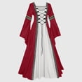 thumbnail image 1 of WILLBEST Pantalon de Robe pour Femmes avec Poches Robe Rétro Couleur Unie Manches Trompette Longue Robe Vintage Robe Gothique pour Femmes, 1 of 8
