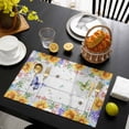 thumbnail image 3 of Spring Flowers Placemats Set of 8, Watercolor Sunflowers Daisy Butterflies Wood Placemats for Dining Table, Place Mats for Kitchen Tabletop, Waterproof Wipeable Dining Table Mats Set, 3 of 9