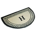 thumbnail image 1 of First Impression Half Round Leaf Border Monogrammed Outdoor Door Mat, 1 of 4