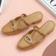 thumbnail image 5 of Pantuflas planas con punta envolvente para mujer, elegantes, suaves, ligeras, sin espalda, zapatos planos para exteriores, marrón, 37, 235mm/9,25 pulgadas, 5 of 8
