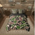 thumbnail image 2 of Erosebridal Brown Military Green Camo Bedding Twin Size, Aesthetic Camouflage Comforter Sets with Sheets, Reversible 7pcs, 2 of 4