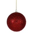 thumbnail image 1 of Vickerman N592003DQ Vickerman Boule à Sequins Rouge 8 Pouces Ornement de Noël, 1 of 1