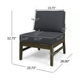 thumbnail image 4 of GDF Studio Capri Outdoor 5 Piece Acacia Wood Sectional Sofa Set, Gray and Dark Gray, 4 of 8