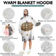 thumbnail image 5 of Wearable Oversized Blanket,Gray and Orange Halloween Pumpkins Wearable Blanket Hoodie for Adults,Cozy Hooded Blankets with Super Pockets,Super Warm Fuzzy Pullover for Women & Men, 5 of 6