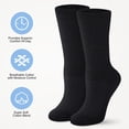 thumbnail image 2 of Loritta Diabetic Socks for Women Loose Fit Diabetic-Friendly Womens Crew Socks 4 Pairs Non-Binding Top Women's Socks , Black, 2 of 8